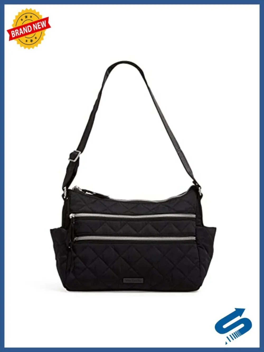 Performance Twill Triple Zip Shoulder Satchel Purse